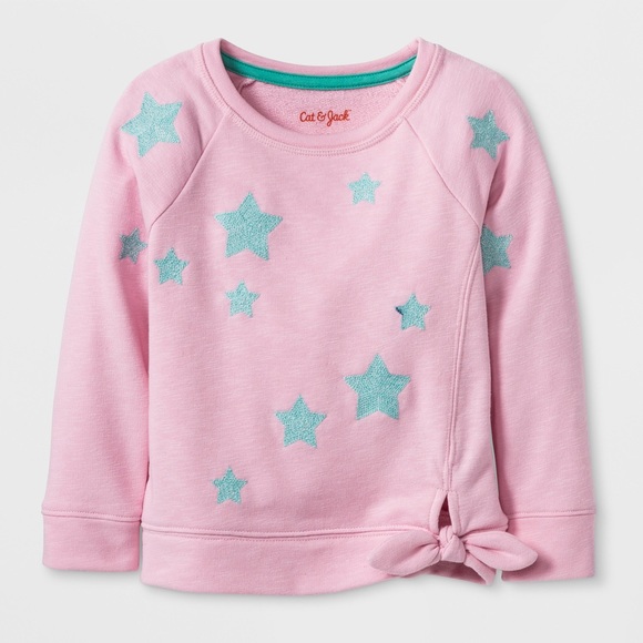 Cat & Jack Other - Cat Jack Girls Pink Blue Star Knot Long Sleeve NWT